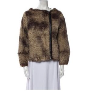 Oscar De La Renta Asymmetrical Zip Fur Coat